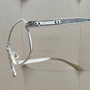 Jimmy Choo Women Eyeglasses Frame Silver Tone Metal Eyewear Glasses made Italy